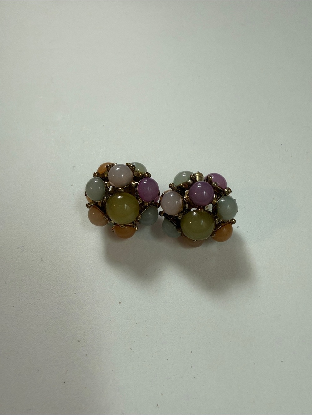 Francesca's Collections Pastel Multi-Bead Cluster Clip-On Earrings
